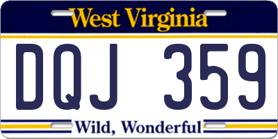 WV license plate DQJ359