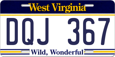 WV license plate DQJ367