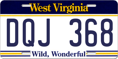 WV license plate DQJ368