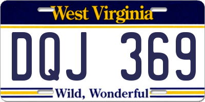 WV license plate DQJ369