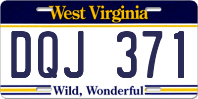 WV license plate DQJ371