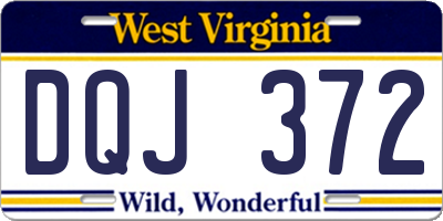 WV license plate DQJ372