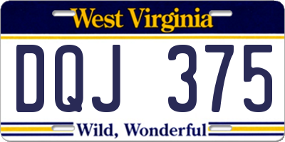 WV license plate DQJ375