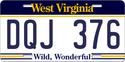 WV license plate DQJ376