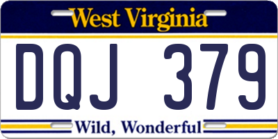 WV license plate DQJ379