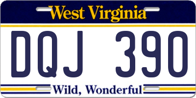 WV license plate DQJ390
