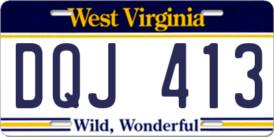 WV license plate DQJ413