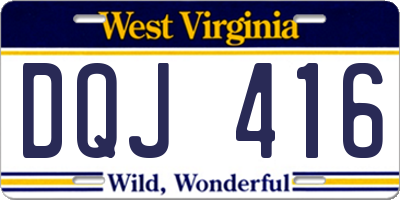 WV license plate DQJ416