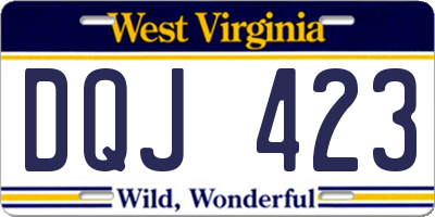 WV license plate DQJ423