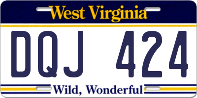 WV license plate DQJ424