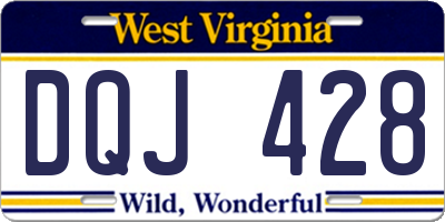 WV license plate DQJ428