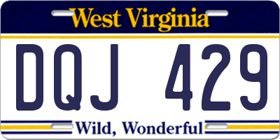 WV license plate DQJ429