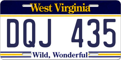 WV license plate DQJ435