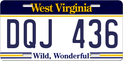 WV license plate DQJ436