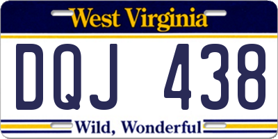 WV license plate DQJ438