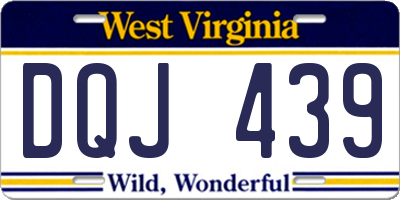 WV license plate DQJ439