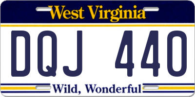 WV license plate DQJ440