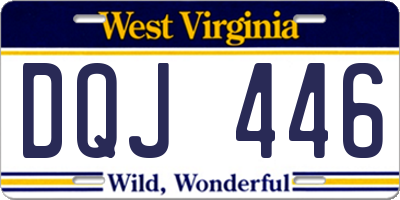 WV license plate DQJ446