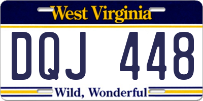 WV license plate DQJ448