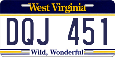 WV license plate DQJ451