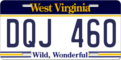 WV license plate DQJ460