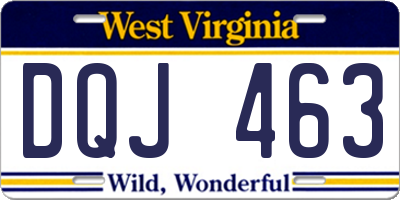 WV license plate DQJ463