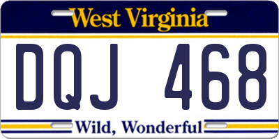 WV license plate DQJ468