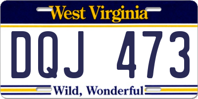 WV license plate DQJ473
