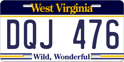 WV license plate DQJ476