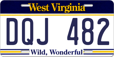 WV license plate DQJ482