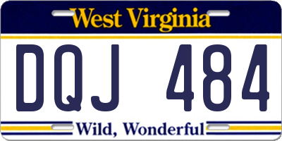 WV license plate DQJ484