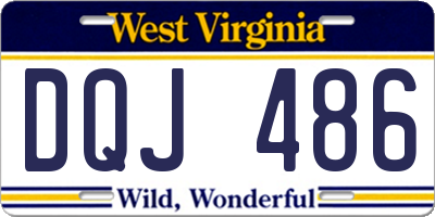 WV license plate DQJ486