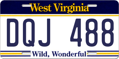 WV license plate DQJ488