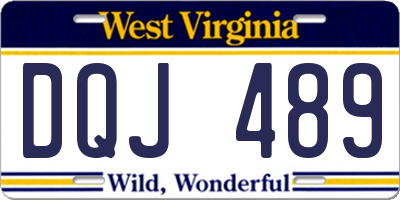 WV license plate DQJ489