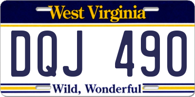 WV license plate DQJ490