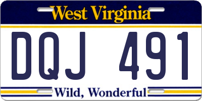 WV license plate DQJ491