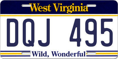 WV license plate DQJ495