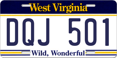 WV license plate DQJ501