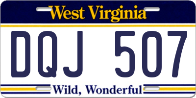 WV license plate DQJ507