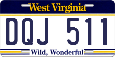 WV license plate DQJ511