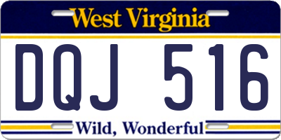 WV license plate DQJ516