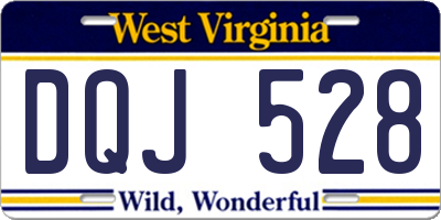 WV license plate DQJ528