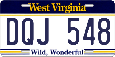 WV license plate DQJ548