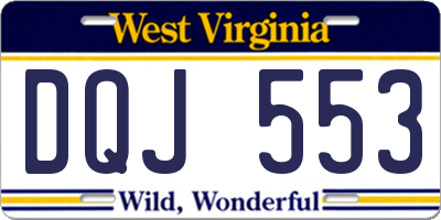 WV license plate DQJ553