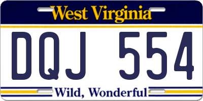 WV license plate DQJ554