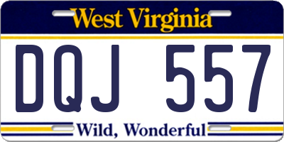 WV license plate DQJ557