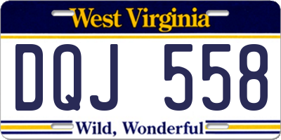 WV license plate DQJ558