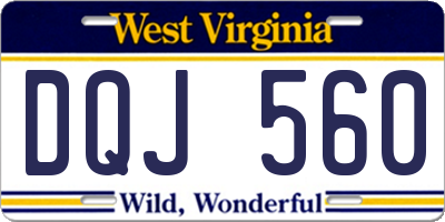 WV license plate DQJ560