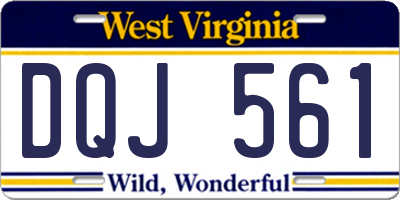 WV license plate DQJ561