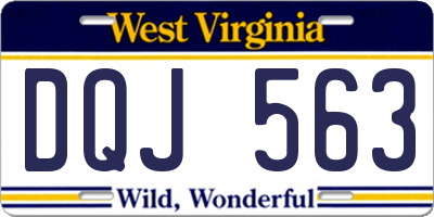WV license plate DQJ563